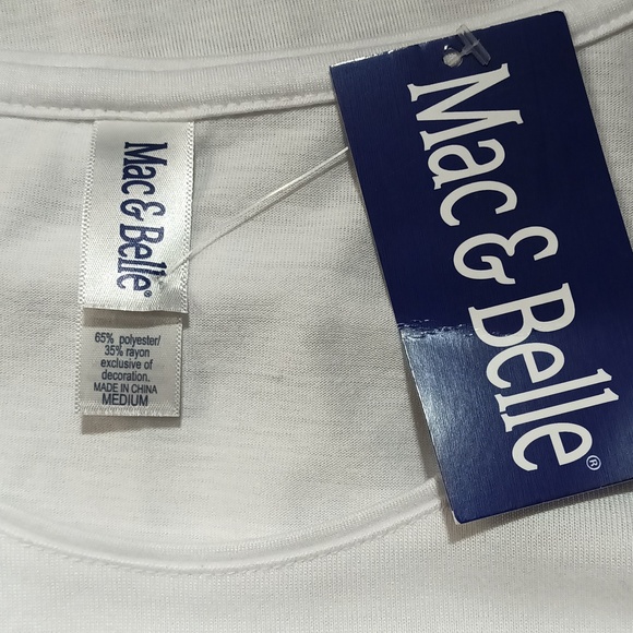 NEW Mac & Belle art to wear painted look heart tree with bicycle scoop neck M - Picture 9 of 11